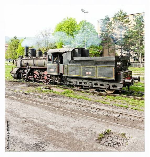Постер Паровой локомотив, Ресавица, Сербия с типом исполнения На холсте в раме в багетной раме 221-03