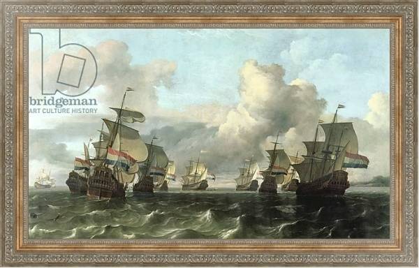 Постер The Dutch Fleet of the India Company, 1675 с типом исполнения На холсте в раме в багетной раме 484.M48.310