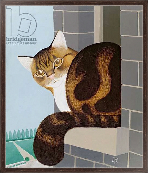 Постер Cat on a Window Sill с типом исполнения На холсте в раме в багетной раме 221-02