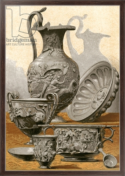 Постер Silver Vases found at Bernay с типом исполнения На холсте в раме в багетной раме 221-02