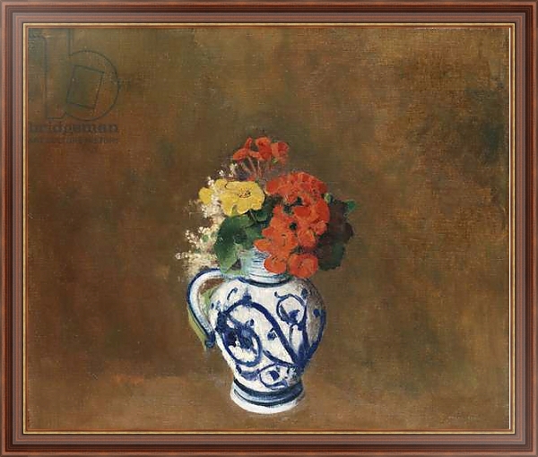 Постер Flowers in a Blue Vase, c.1900 с типом исполнения На холсте в раме в багетной раме 35-M719P-83