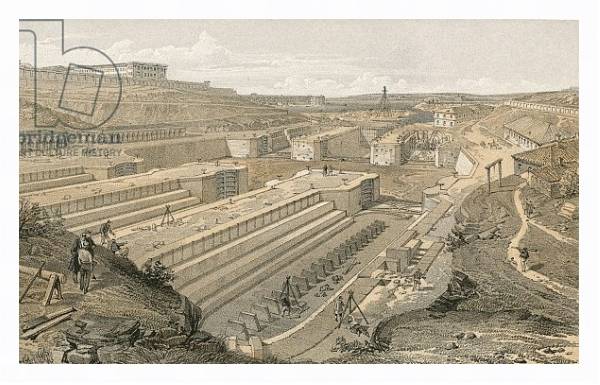 Постер Docks at Sebastopol with ruins of Fort St Paul с типом исполнения На холсте в раме в багетной раме 221-03