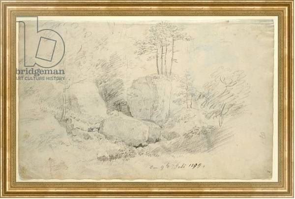 Постер Boulders in Woodland, 1800 с типом исполнения На холсте в раме в багетной раме NA033.1.051