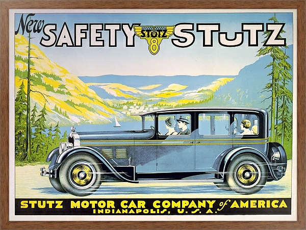 Постер New safety Stutz; Stutz 8. Stutz Motor Car Company of America, Indianapolis, U.S.A с типом исполнения На холсте в раме в багетной раме 1727.4310