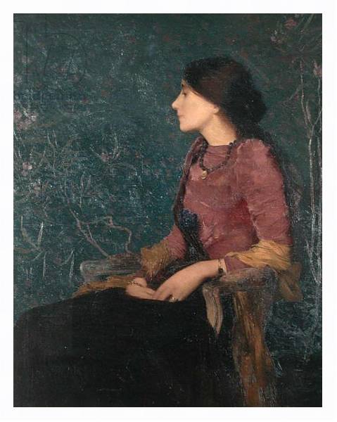 Постер Seated Portrait of Thadee-Caroline Jacquet, later Madame Aman-Jean, before 1892 с типом исполнения На холсте в раме в багетной раме 221-03