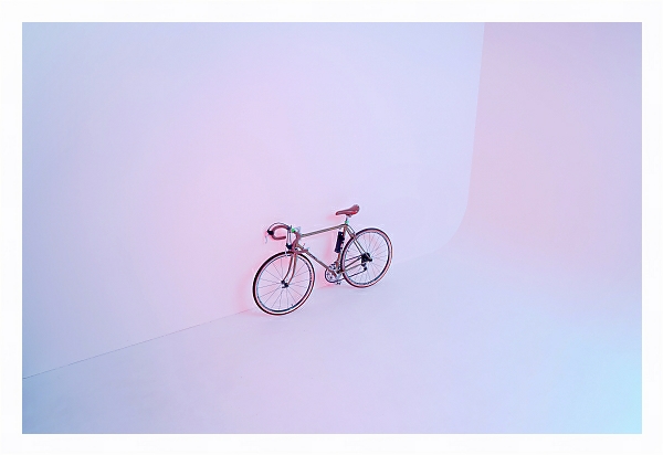 Постер Велосипед в лиловом цвете с типом исполнения На холсте в раме в багетной раме 221-03