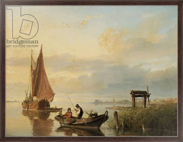 Постер Fishing vessels at sunset с типом исполнения На холсте в раме в багетной раме 221-02