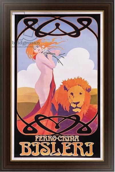 Постер Copy of a 1909 poster advertising Bisleri с типом исполнения На холсте в раме в багетной раме 1.023.151
