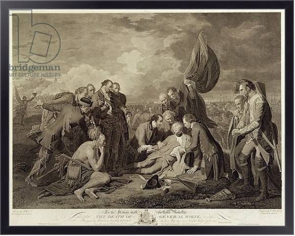 Постер The Death of General Wolfe, engraved by William Woollett c.1776 с типом исполнения На холсте в раме в багетной раме 221-01