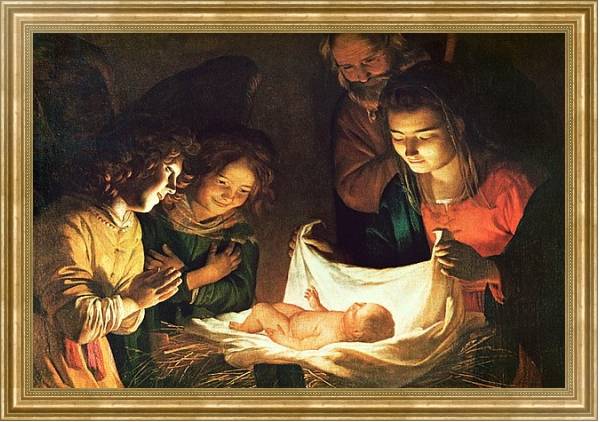 Постер Adoration of the baby, c.1620 с типом исполнения На холсте в раме в багетной раме NA033.1.051
