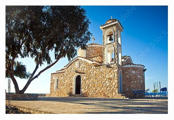 Постер Церковь Айос Элиас, Кипр с типом исполнения На холсте в раме в багетной раме 221-03