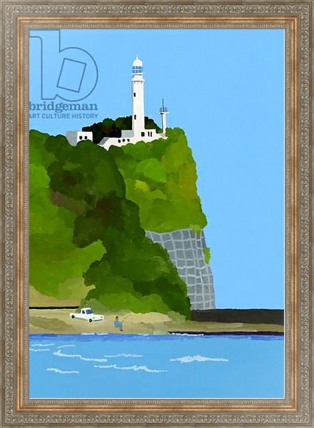 Постер Lighthouse, car and fishing с типом исполнения На холсте в раме в багетной раме 484.M48.310
