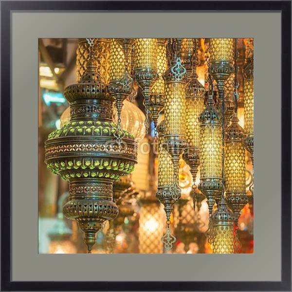 Постер Мозаичные османские лампы с Большого базара с типом исполнения Под стеклом в багетной раме 221-01