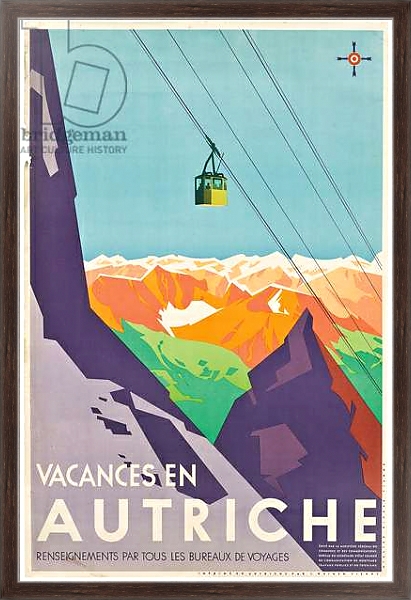 Постер Poster advertising vacations in Austria, с типом исполнения На холсте в раме в багетной раме 221-02