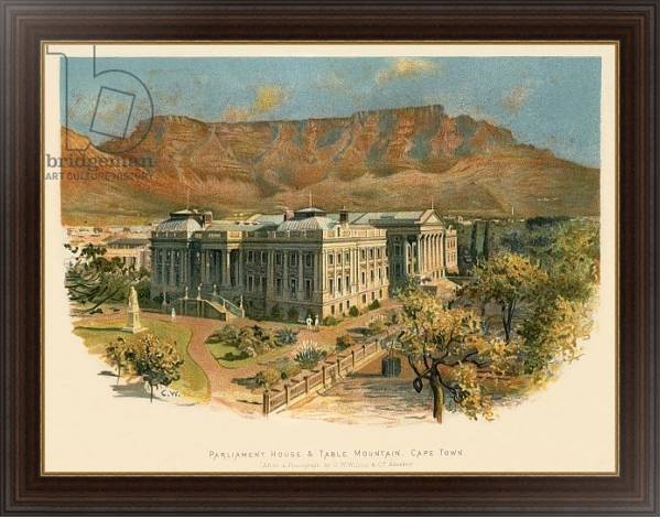 Постер Parliament house & Table mountain, Cape Town с типом исполнения На холсте в раме в багетной раме 1.023.151
