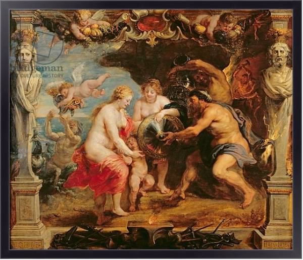 Постер Thetis receiving Achilles' armour from Vulcan; с типом исполнения На холсте в раме в багетной раме 221-01