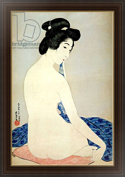Постер Woman after the bath, published by Shosaburo Watanabe, 1920, с типом исполнения На холсте в раме в багетной раме 1.023.151