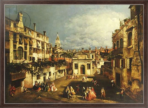 Постер The Campo San Gallo, Venice, c.1740s с типом исполнения На холсте в раме в багетной раме 221-02
