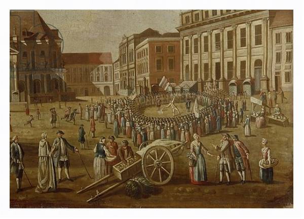 Постер Street performers in the Alter Markt, 1771 с типом исполнения На холсте в раме в багетной раме 221-03