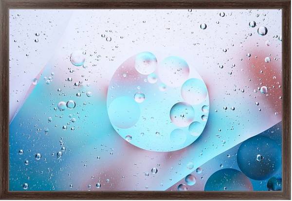 Постер Пузыри на розово-голубом фоне с типом исполнения На холсте в раме в багетной раме 221-02