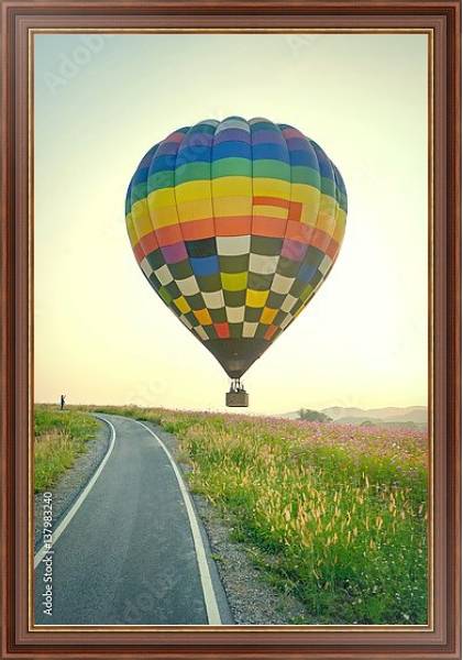 Постер Воздушный шар у дороги с типом исполнения На холсте в раме в багетной раме 35-M719P-83