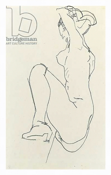 Постер Prostrate female nude, 1913 с типом исполнения На холсте в раме в багетной раме 221-03