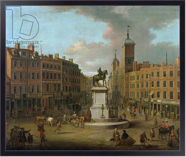 Постер A View of Charing Cross and Northumberland House, 1746 с типом исполнения На холсте в раме в багетной раме 221-01