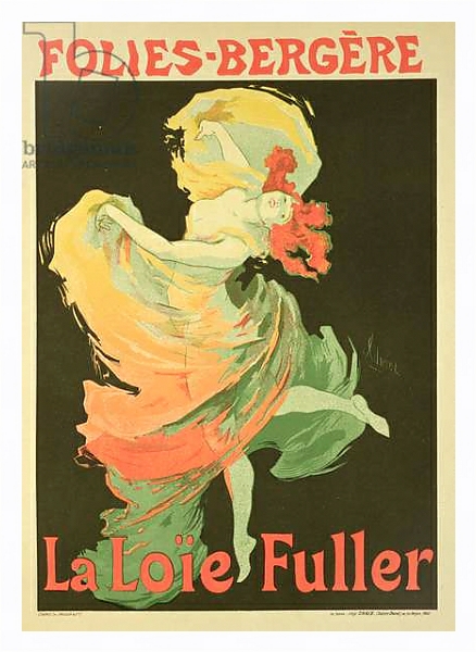Постер Reproduction of a Poster Advertising 'Loie Fuller' at the Folies-Bergere, 1893 с типом исполнения На холсте в раме в багетной раме 221-03