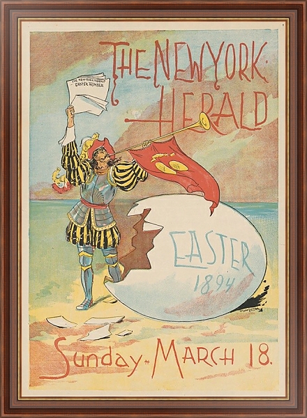 Постер The New York Herald, Easter 1894. Sunday – March 18 с типом исполнения На холсте в раме в багетной раме 35-M719P-83