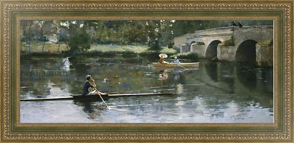 Постер The Bridge at Grez, 1883 с типом исполнения На холсте в раме в багетной раме 484.M48.640
