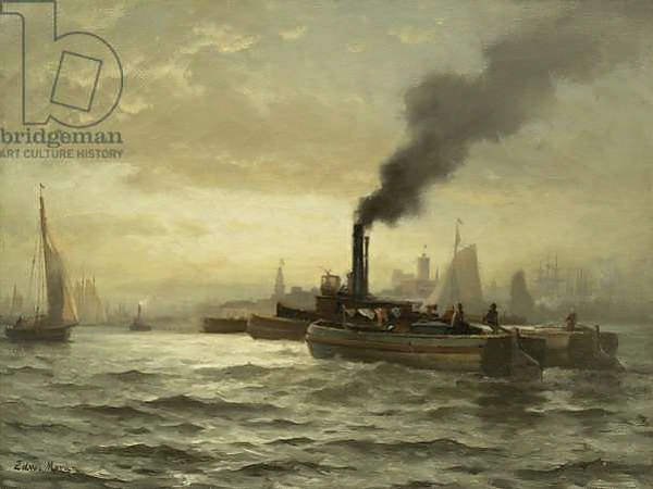 Постер New York Harbor, N.Y.C, 1880 с типом исполнения На холсте без рамы