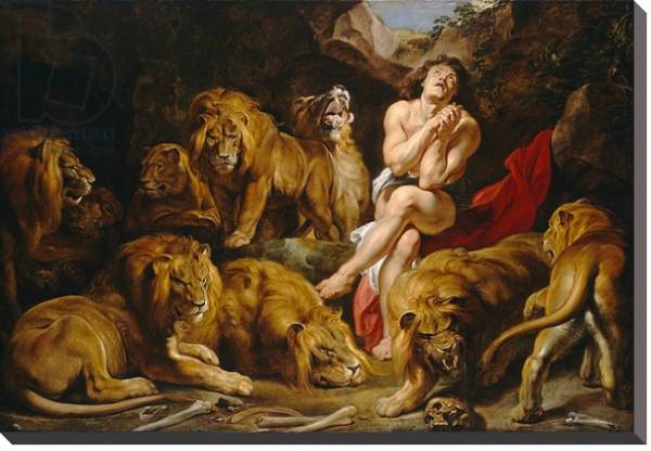 Постер Daniel and the Lions Den, c.1615 с типом исполнения На холсте без рамы