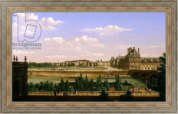 Постер View of the Gardens and Palace of the Tuileries from the Quai d'Orsay, 1813 с типом исполнения На холсте в раме в багетной раме 484.M48.310