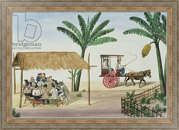 Постер A Game of Panguingui, from 'The Flebus Album of Views In and Around Manila', c.1845 с типом исполнения На холсте в раме в багетной раме 484.M48.310