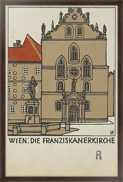 Постер Wien; Die Franziskanerkirche с типом исполнения На холсте в раме в багетной раме 221-02