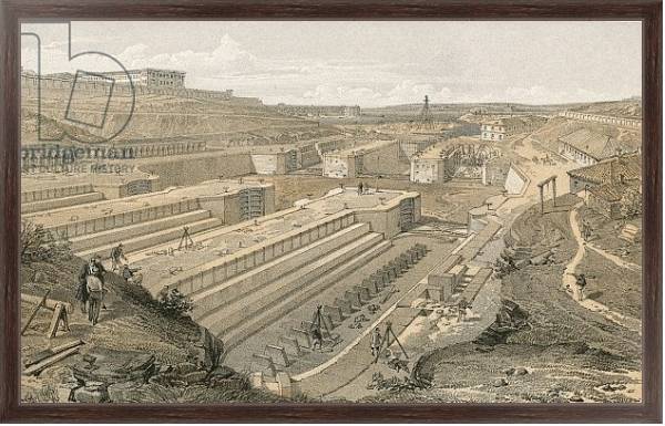 Постер Docks at Sebastopol with ruins of Fort St Paul с типом исполнения На холсте в раме в багетной раме 221-02
