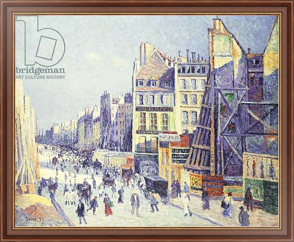 Постер La Rue Reaumur, 1897 с типом исполнения На холсте в раме в багетной раме 35-M719P-83