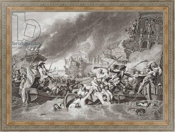 Постер The Battle of La Hogue, Destruction of the French fleet, May 22, 1692 с типом исполнения На холсте в раме в багетной раме 484.M48.310