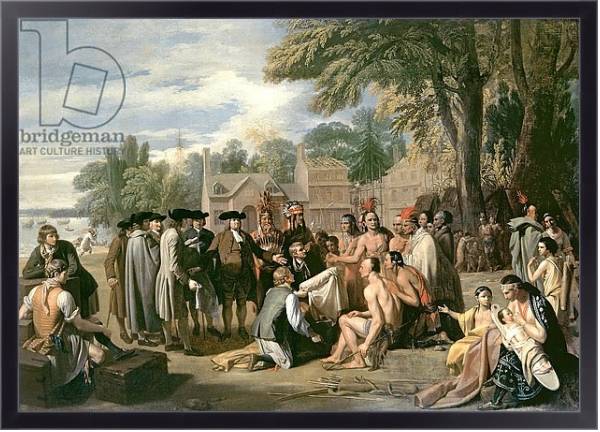 Постер William Penn's Treaty with the Indians in November 1683, 1771-72 с типом исполнения На холсте в раме в багетной раме 221-01