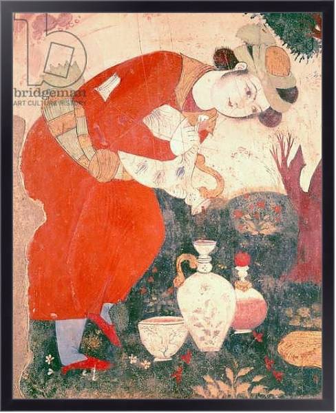Постер Woman pouring Wine in the Court of Shah Abbas I, 1585-1627 с типом исполнения На холсте в раме в багетной раме 221-01