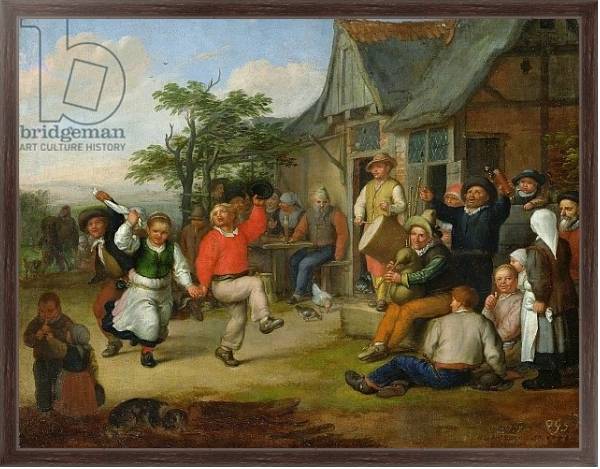 Постер The Peasants' Dance, 1678 с типом исполнения На холсте в раме в багетной раме 221-02