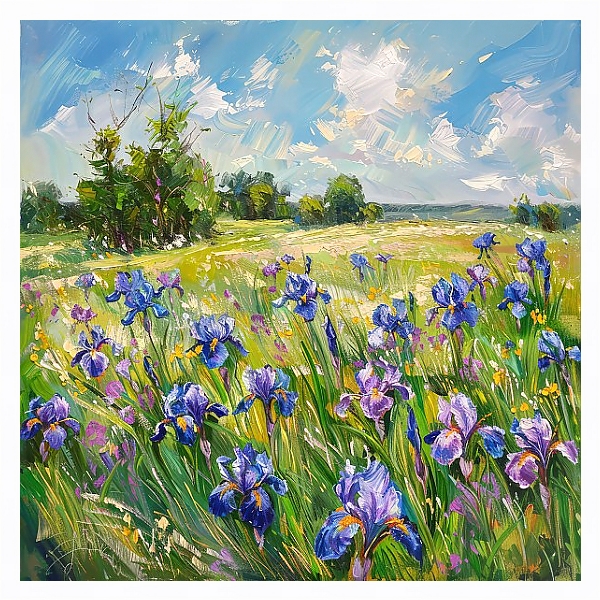 Постер Irises and summer wind с типом исполнения На холсте в раме в багетной раме 221-03