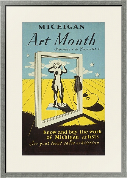 Постер Michigan art month с типом исполнения Под стеклом в багетной раме 1727.2510