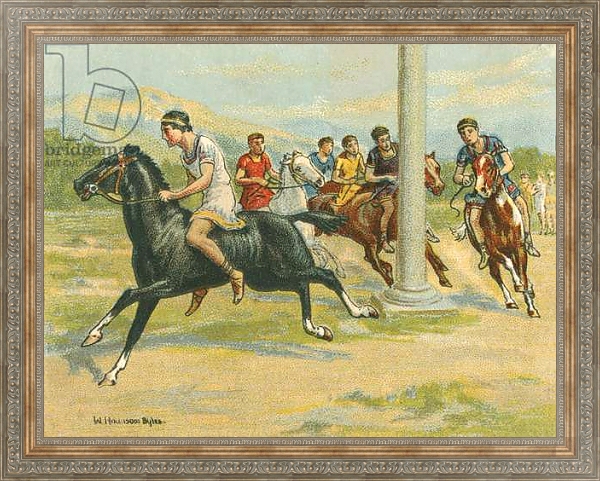 Постер Races Historic and Modern, Greek Horse Races с типом исполнения На холсте в раме в багетной раме 484.M48.310