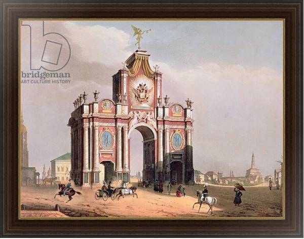 Постер The Red Gate in Moscow, printed by Lemercier, Paris, 1840s с типом исполнения На холсте в раме в багетной раме 1.023.151