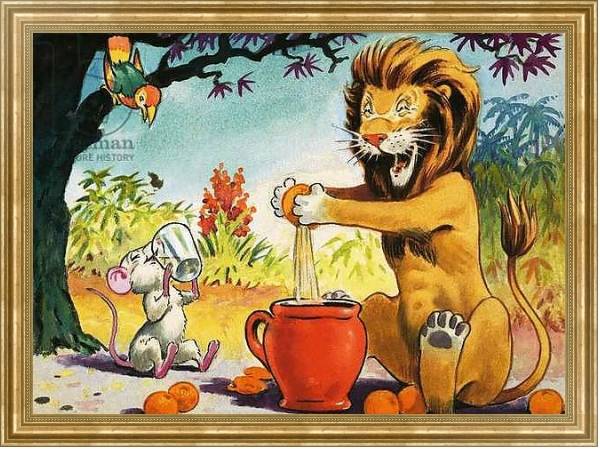 Постер Leo the Friendly Lion 18 с типом исполнения На холсте в раме в багетной раме NA033.1.051