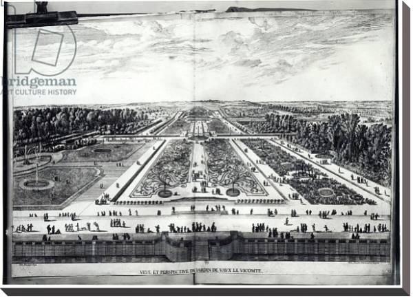 Постер Perspective View of the Garden of Vaux-le-Vicomte с типом исполнения На холсте без рамы