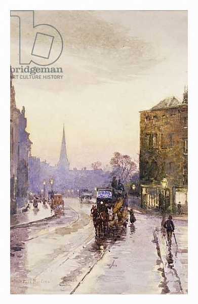 Постер Catching the Tram in Nassau Street, Dublin, 1 с типом исполнения На холсте в раме в багетной раме 221-03