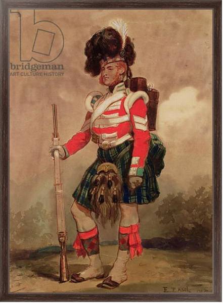 Постер A Soldier of the 79th Highlanders at Chobham Camp in 1853 с типом исполнения На холсте в раме в багетной раме 221-02