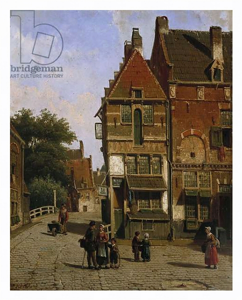 Постер A Dutch Street Scene с типом исполнения На холсте в раме в багетной раме 221-03